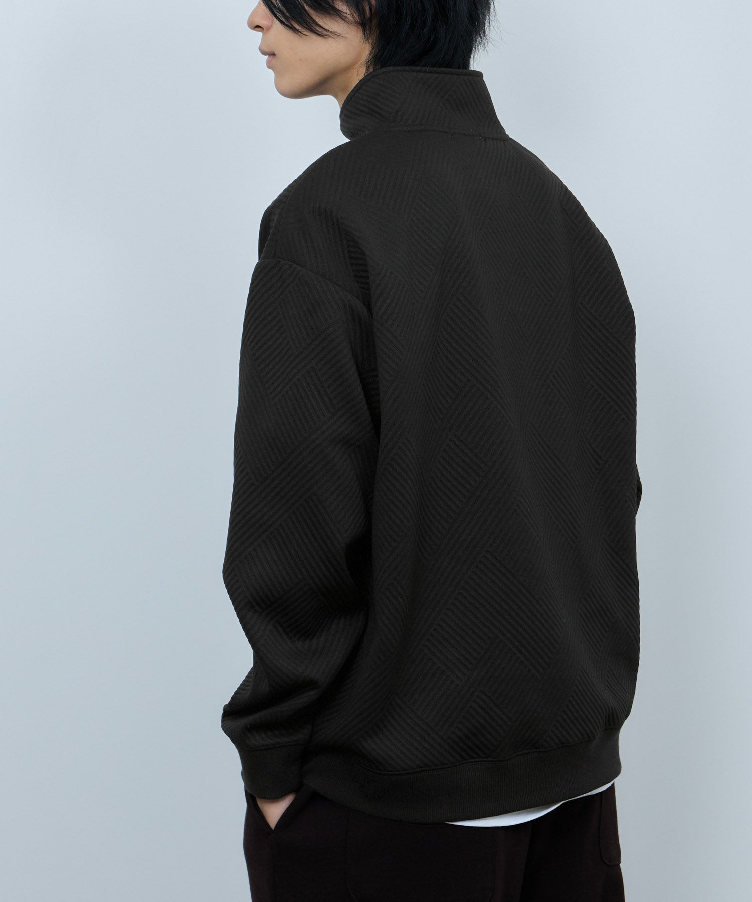 URBAN COLLECTION ふくれジャガード ハーフジップスウェット メンズ