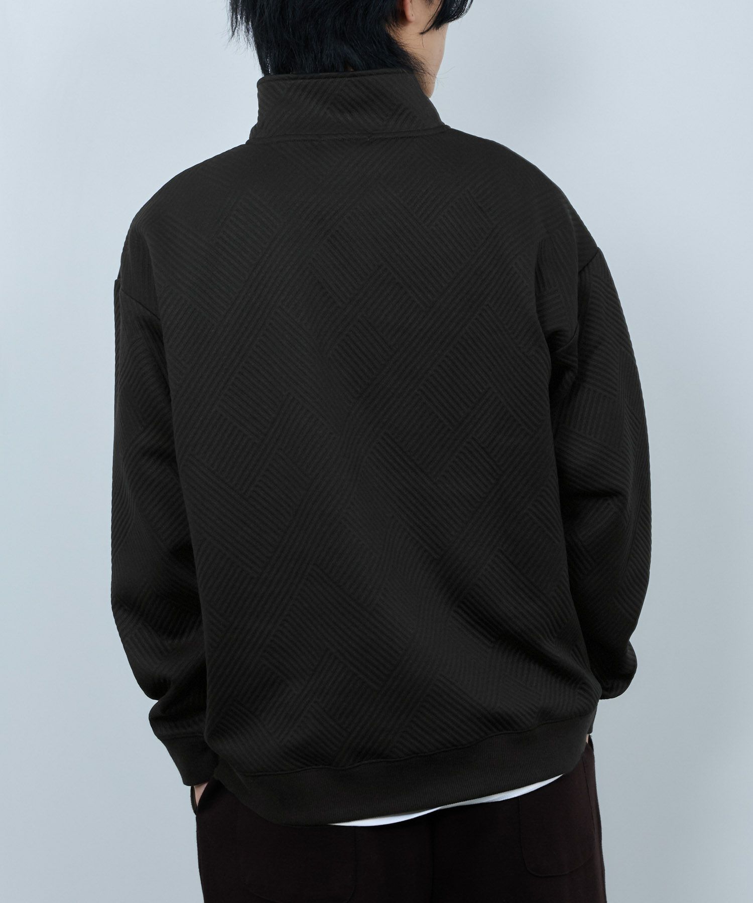 URBAN COLLECTION  ふくれジャガード ハーフジップスウェット メンズ商品サムネイル-8