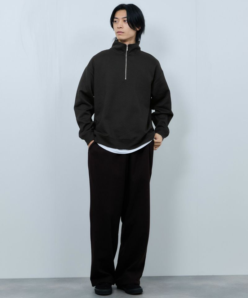 URBAN COLLECTION  ふくれジャガード ハーフジップスウェット メンズ商品画像-9