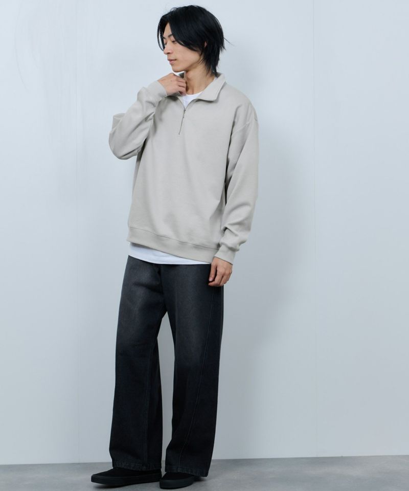URBAN COLLECTION  ふくれジャガード ハーフジップスウェット メンズ商品画像-12