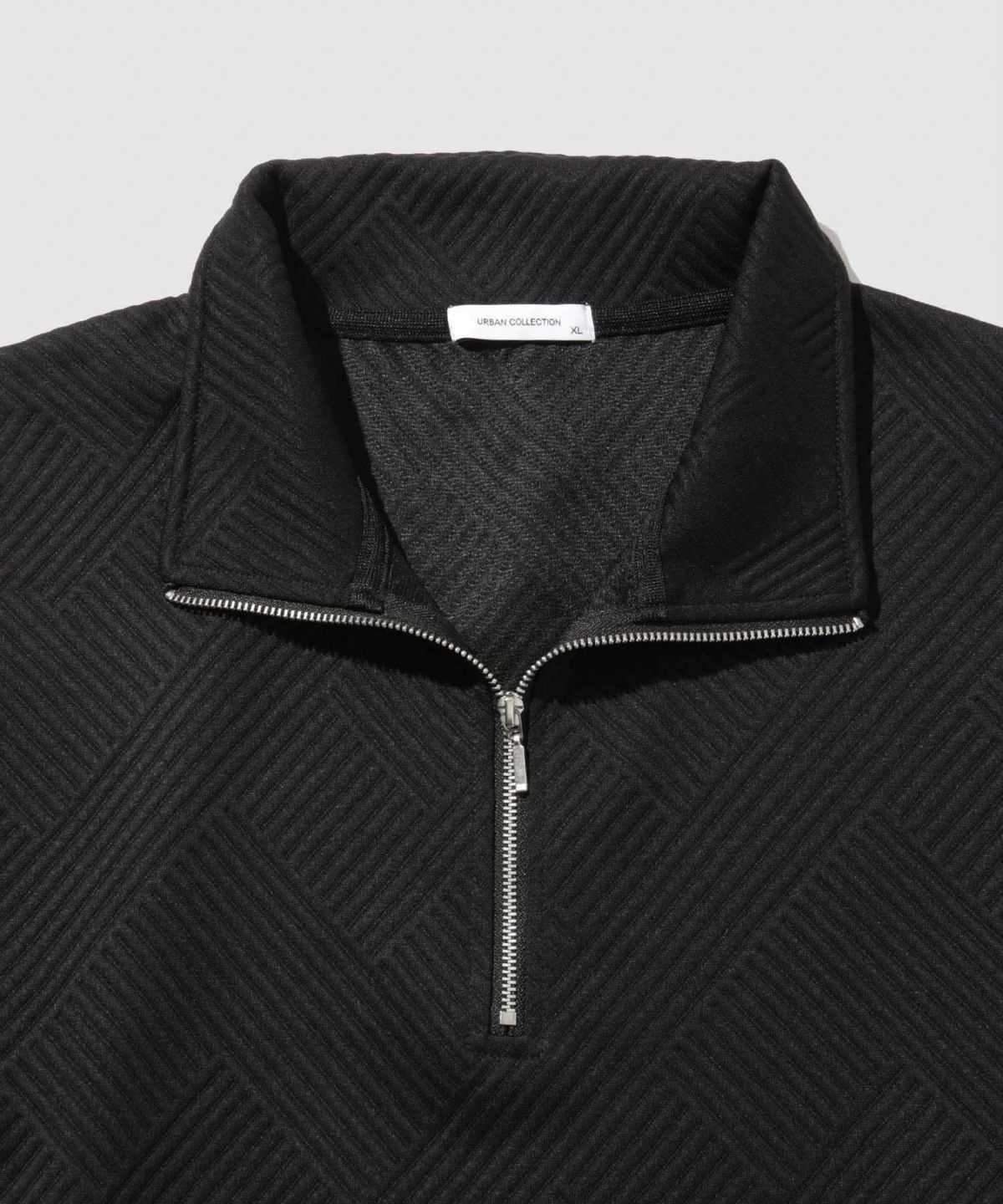 URBAN COLLECTION ふくれジャガード ハーフジップスウェット メンズ