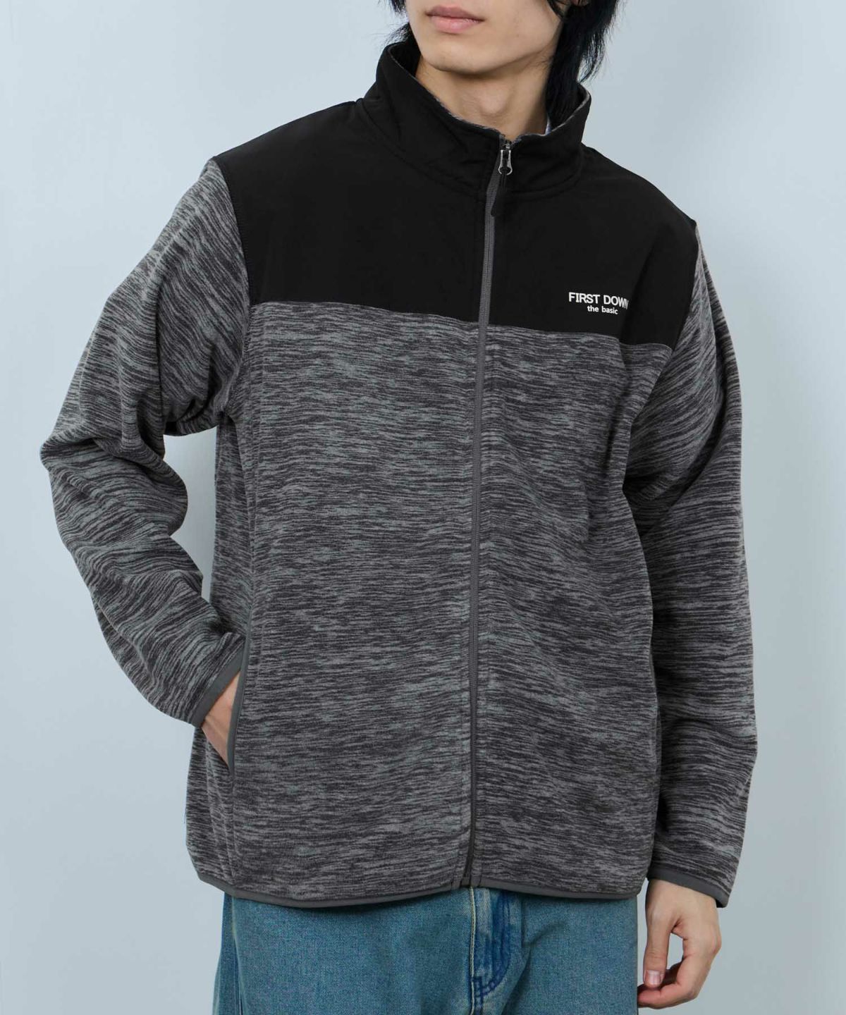 FIRST DOWN カチオンフリース スタンドフルジップブルゾン メンズ