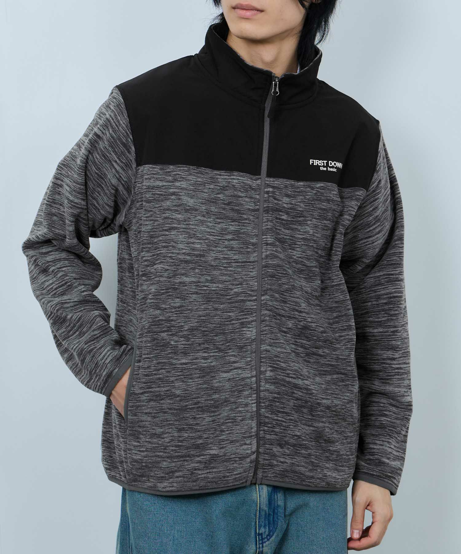 FIRST DOWN カチオンフリース スタンドフルジップブルゾン メンズ商品サムネイル-1