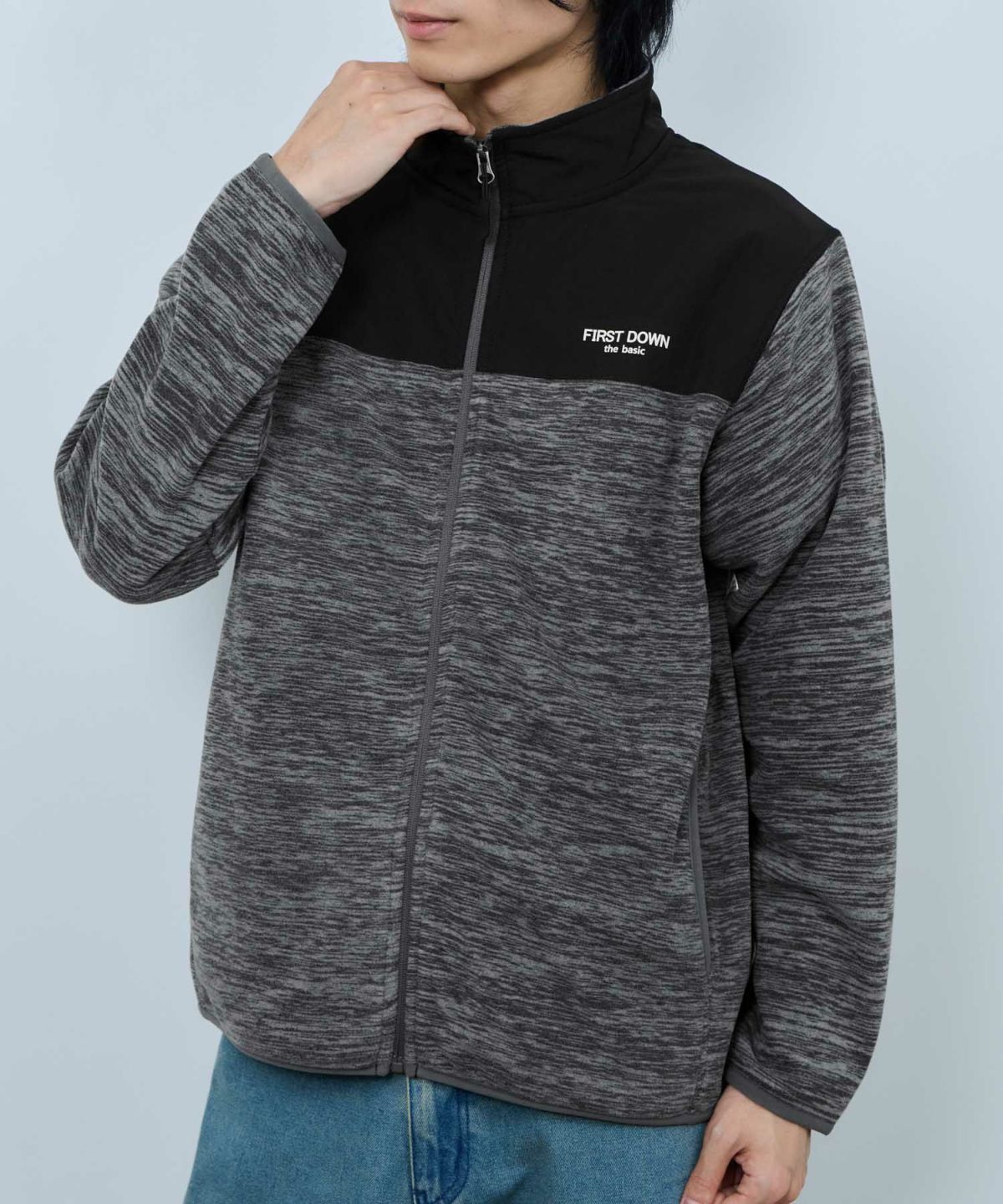 FIRST DOWN カチオンフリース スタンドフルジップブルゾン メンズ