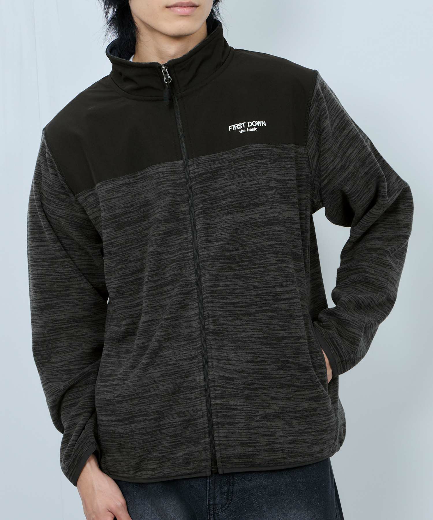 FIRST DOWN カチオンフリース スタンドフルジップブルゾン メンズ