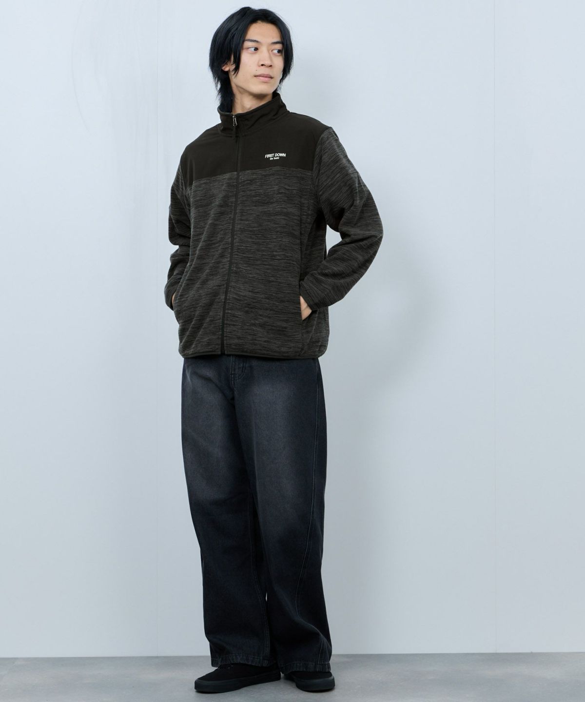 FIRST DOWN カチオンフリース スタンドフルジップブルゾン メンズ