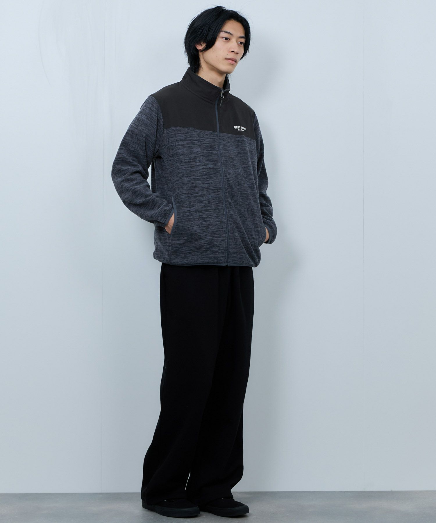 FIRST DOWN カチオンフリース スタンドフルジップブルゾン メンズ