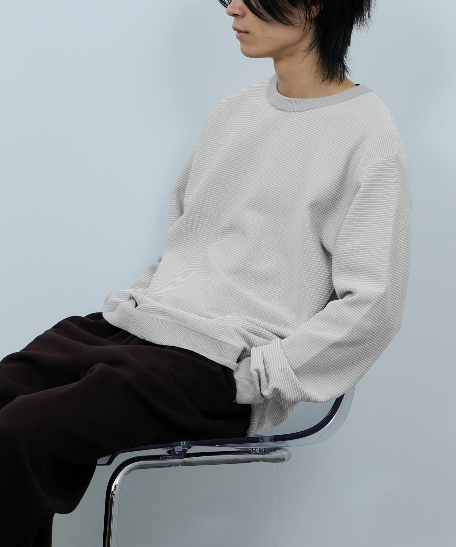 [さらに50%OFF]Real Standard  ボーダークルーネックニット メンズ商品画像-7