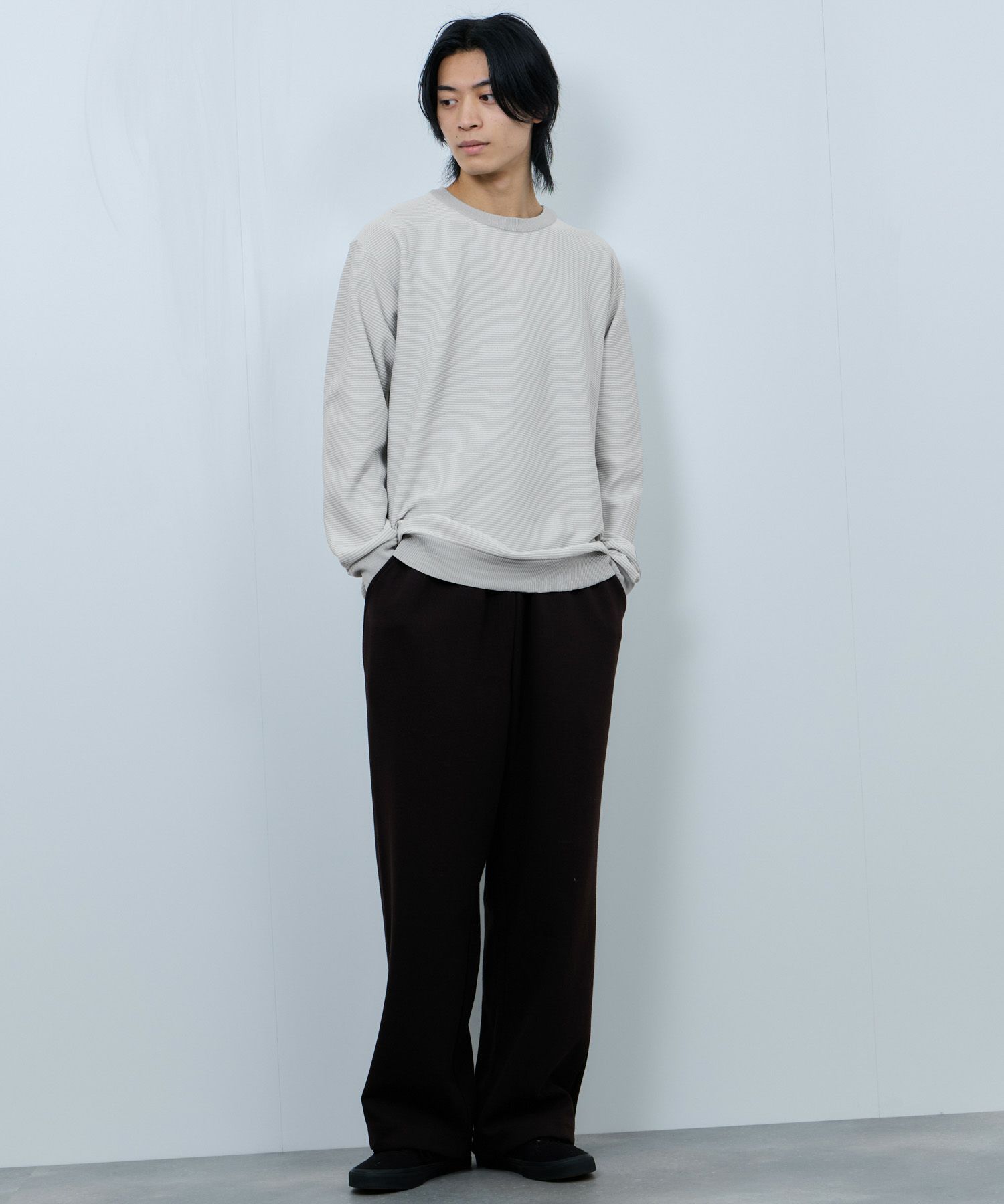 Real Standard ボーダークルーネックニット メンズ