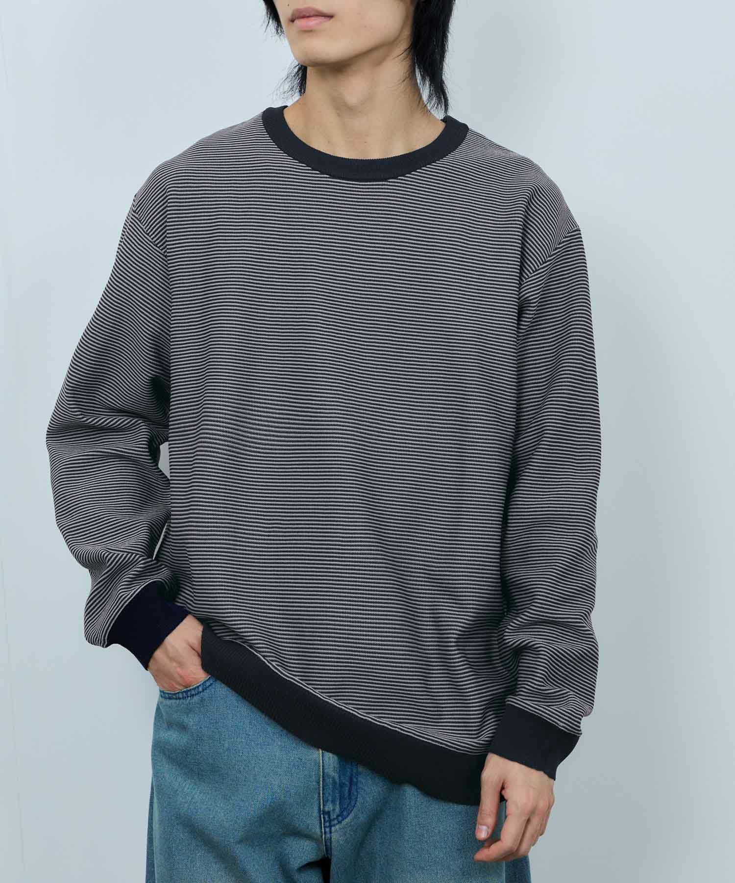 Real Standard  ボーダークルーネックニット メンズ商品画像-11