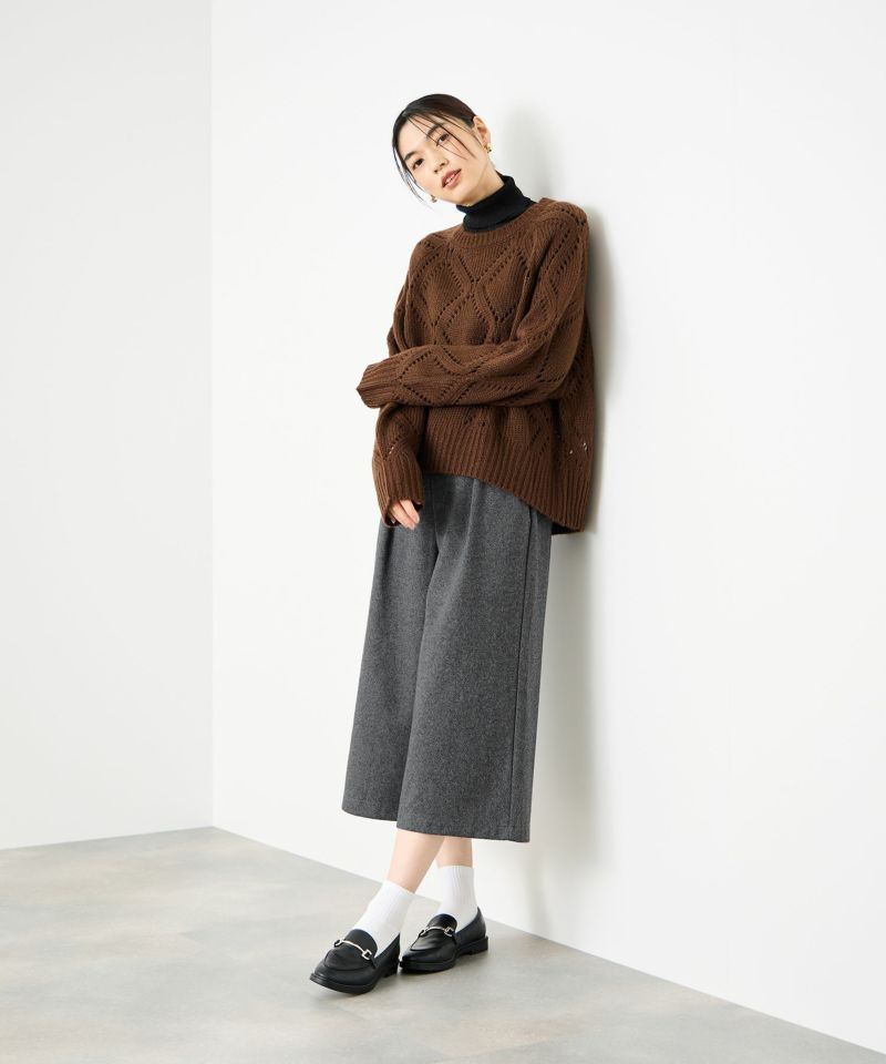 Idnes  ツイードライククロップドパンツ レディース商品画像-7