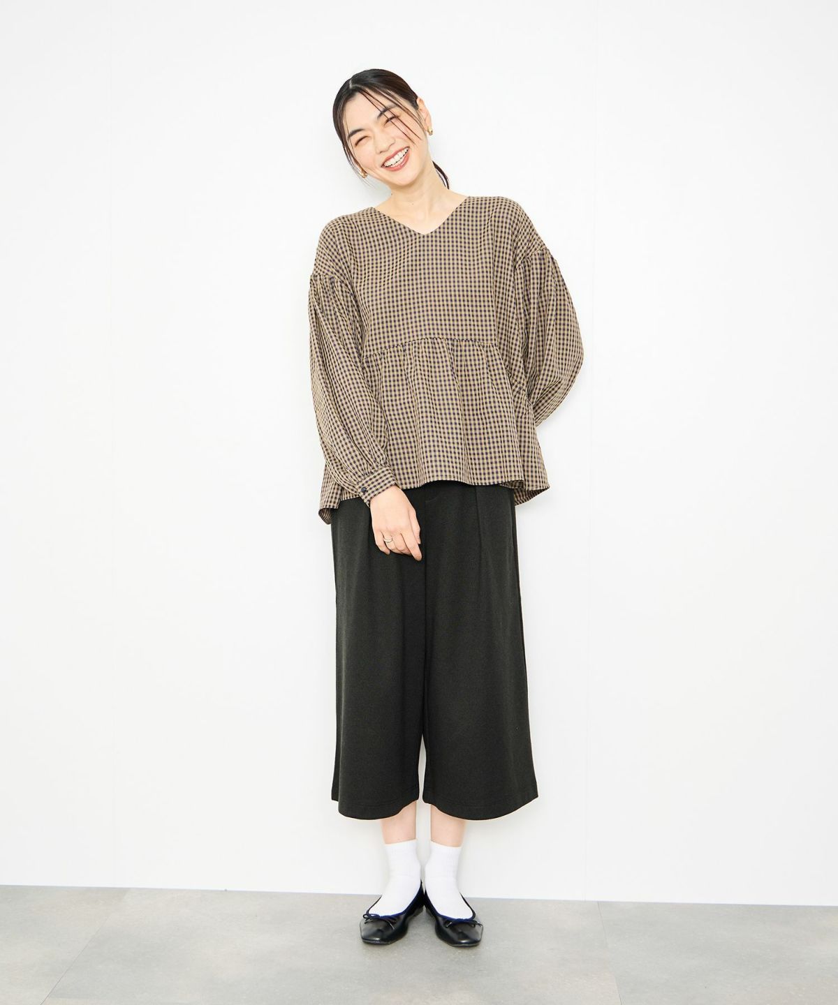 Idnes ツイードライククロップドパンツ レディース