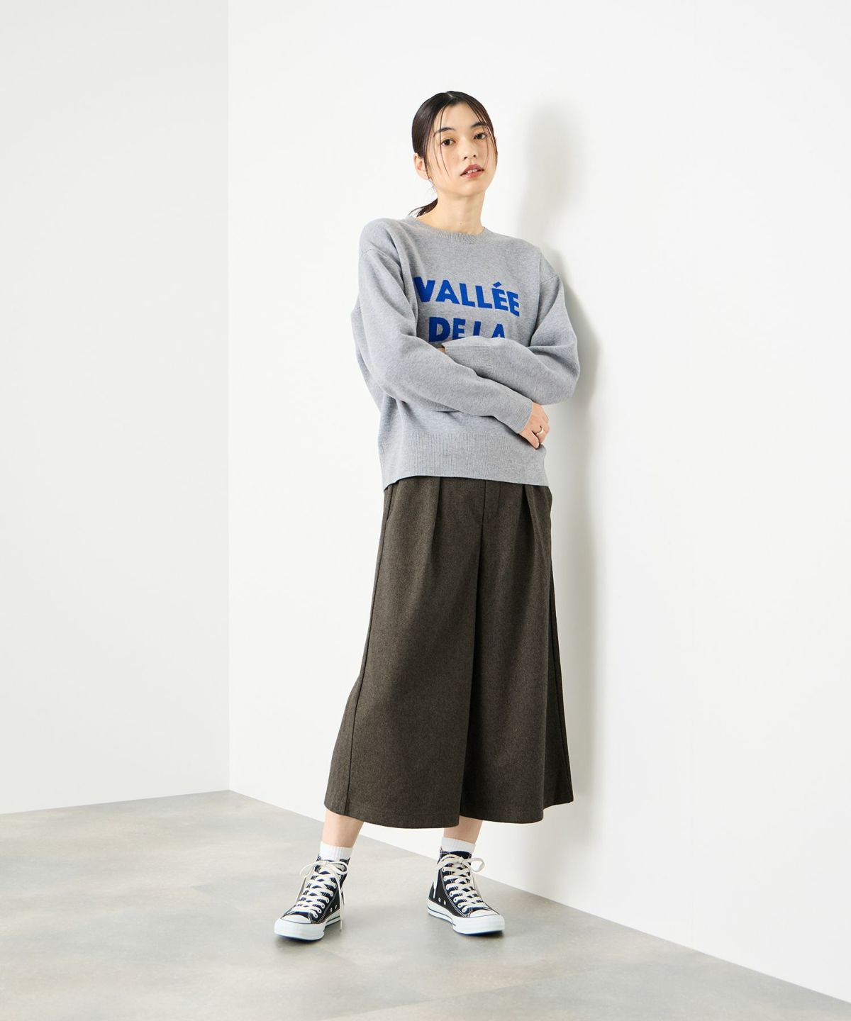 Idnes ツイードライククロップドパンツ レディース