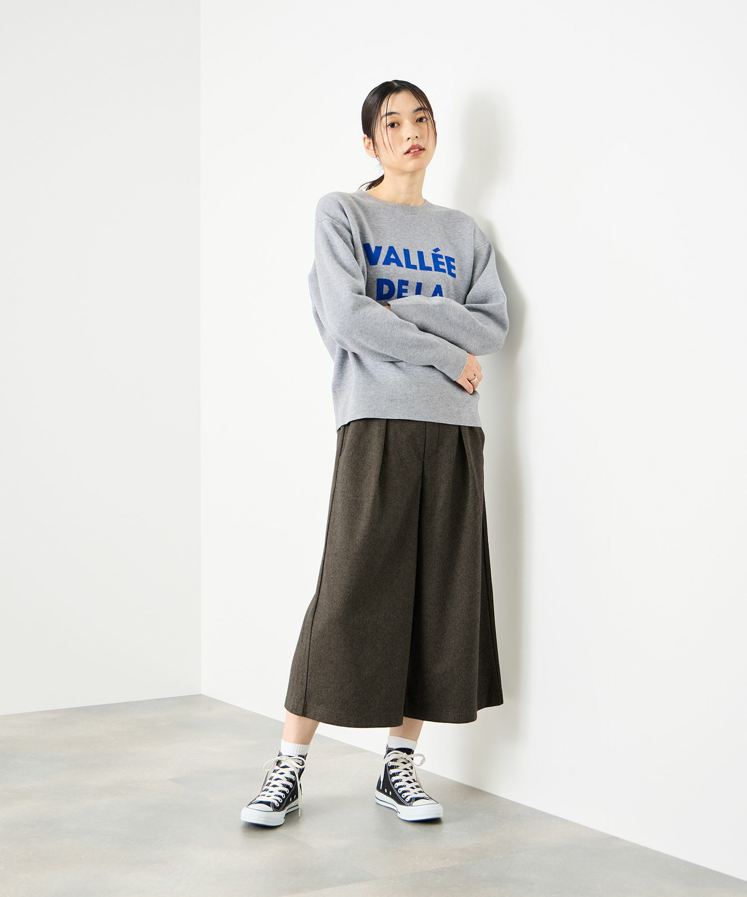 Idnes ツイードライククロップドパンツ レディース