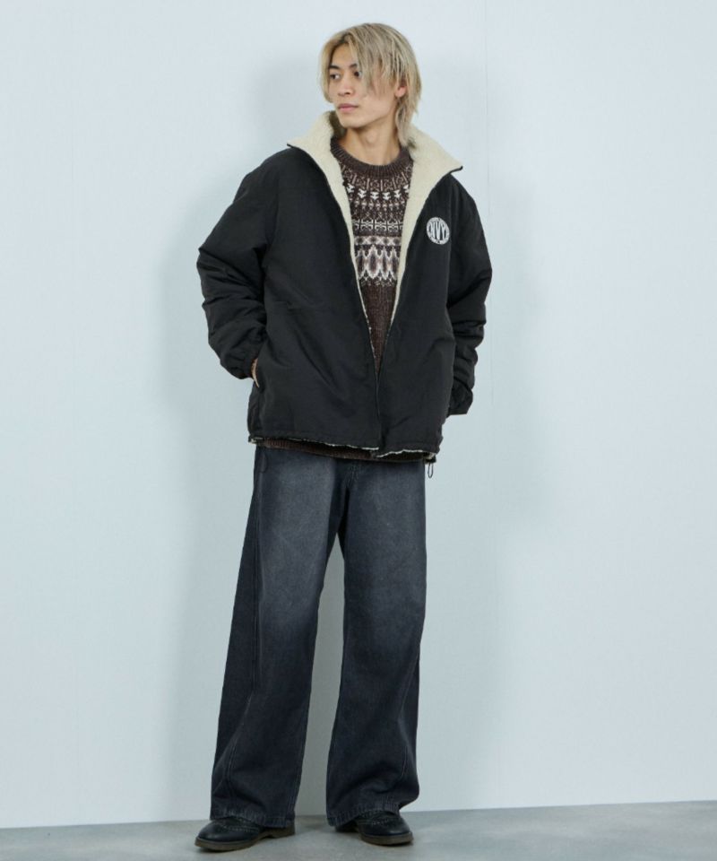 NAVY  裏ボアリバーシブルブルゾン メンズ商品画像-9