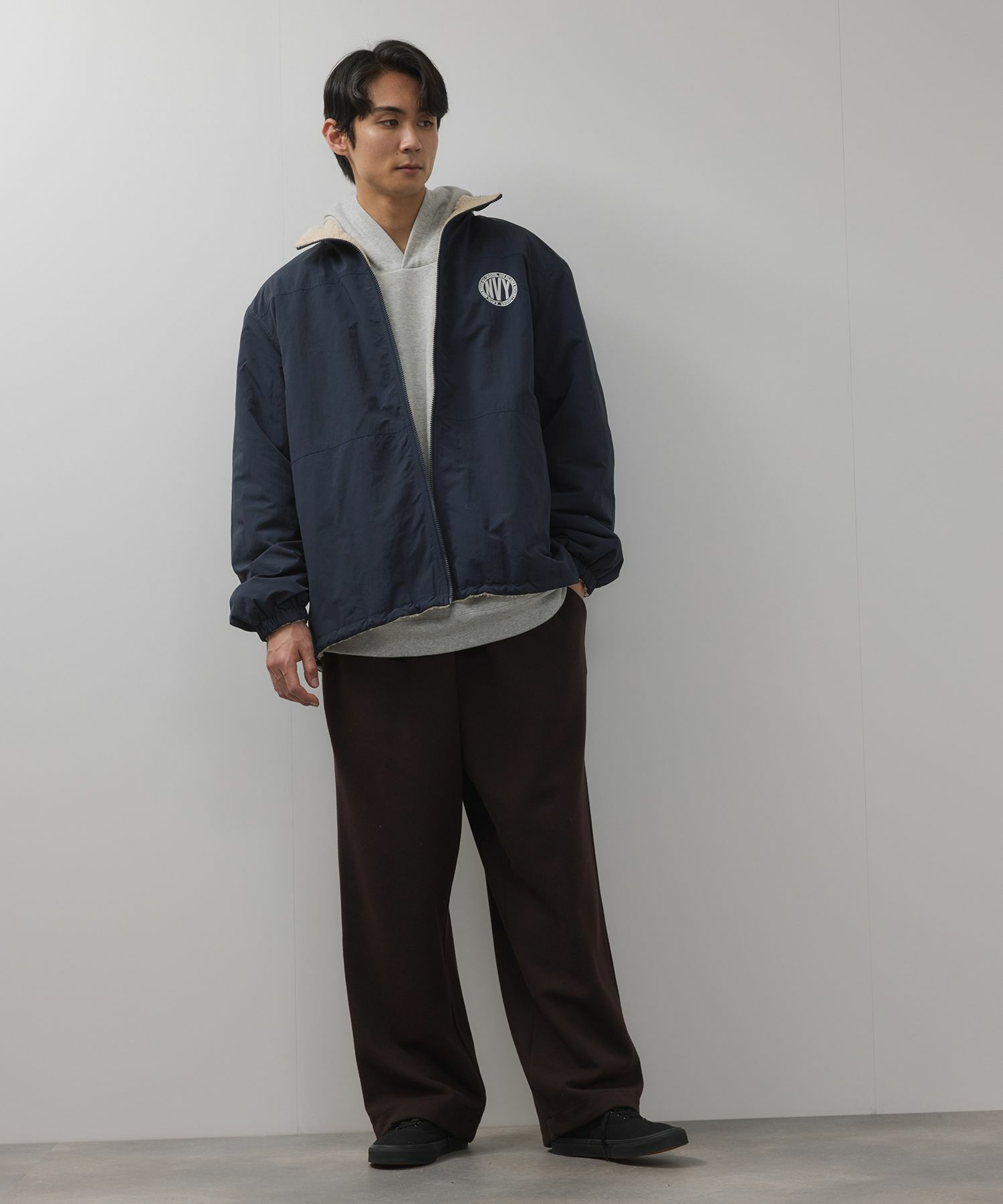 NAVY  裏ボアリバーシブルブルゾン メンズ商品画像-9