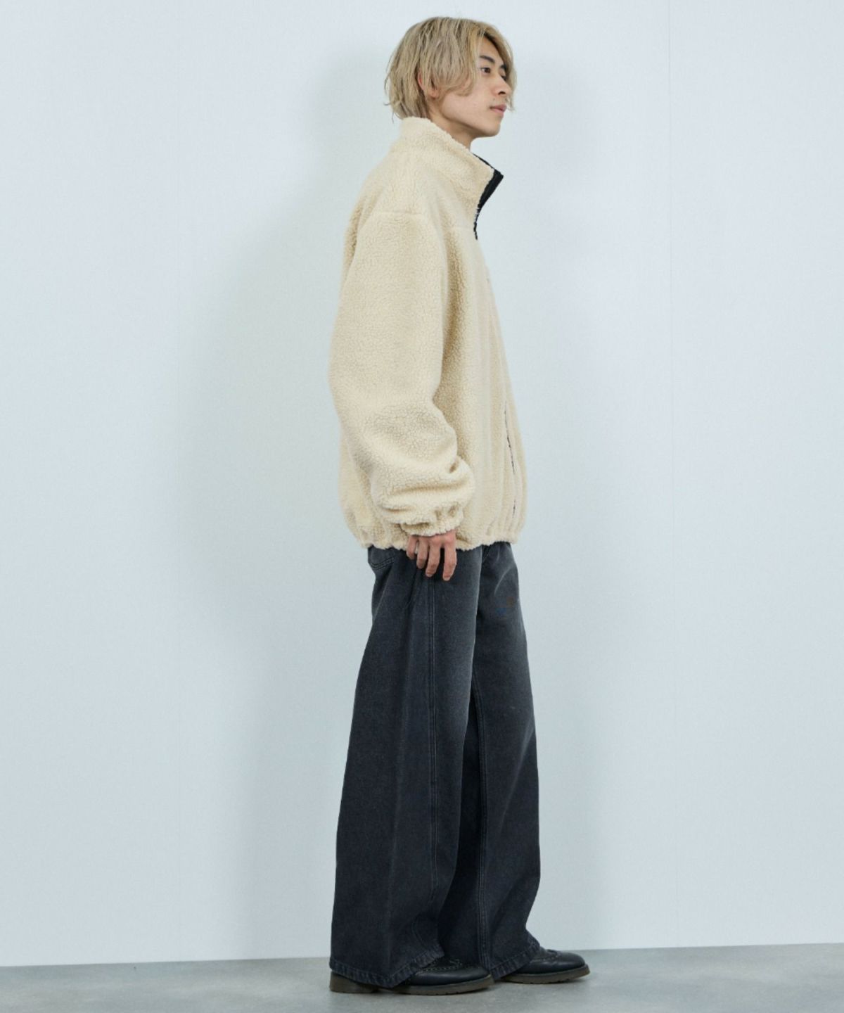 NAVY 裏ボアリバーシブルブルゾン メンズ