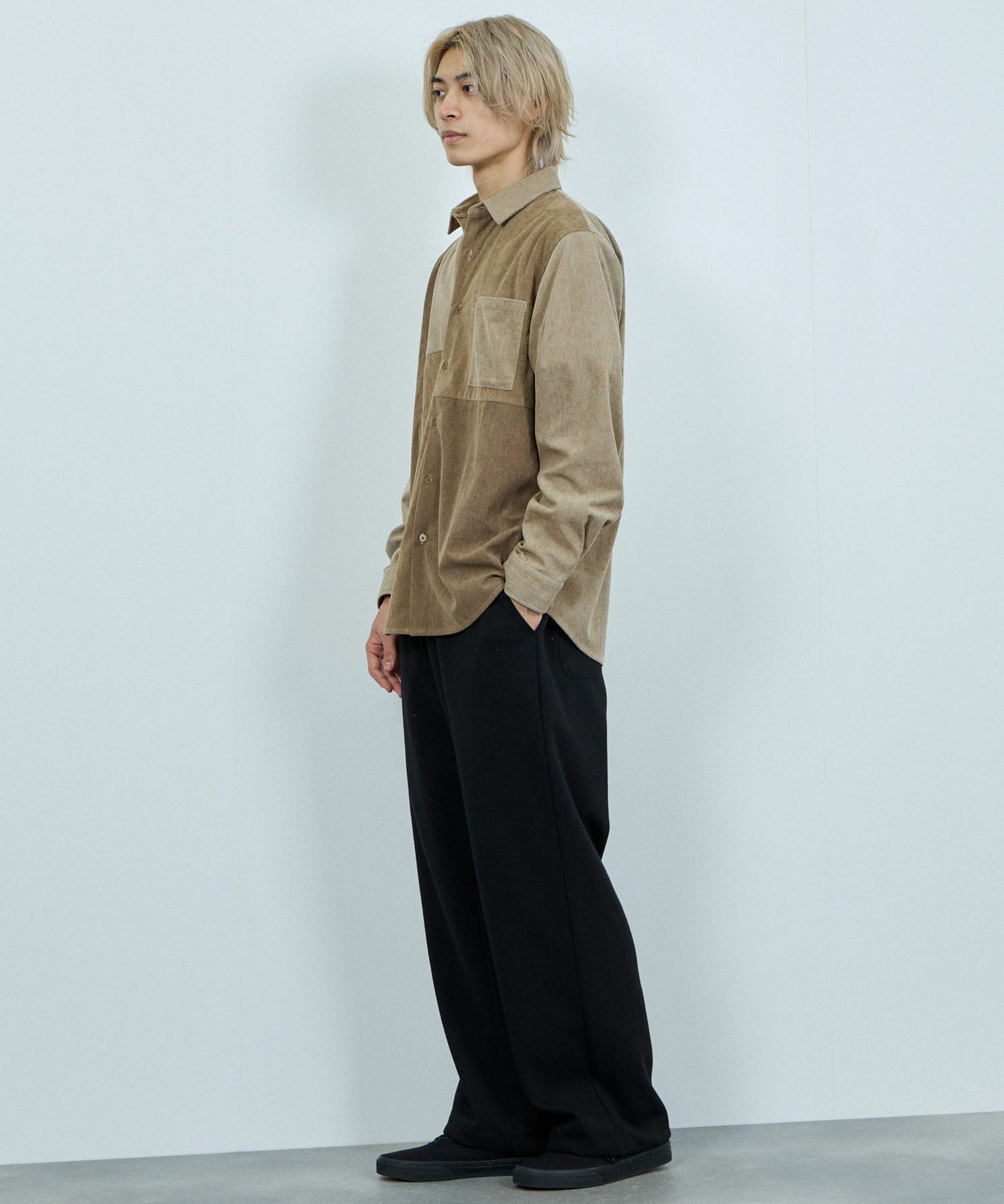 NAVY コーデュロイ切替レギュラーカラーシャツ メンズ商品サムネイル-5