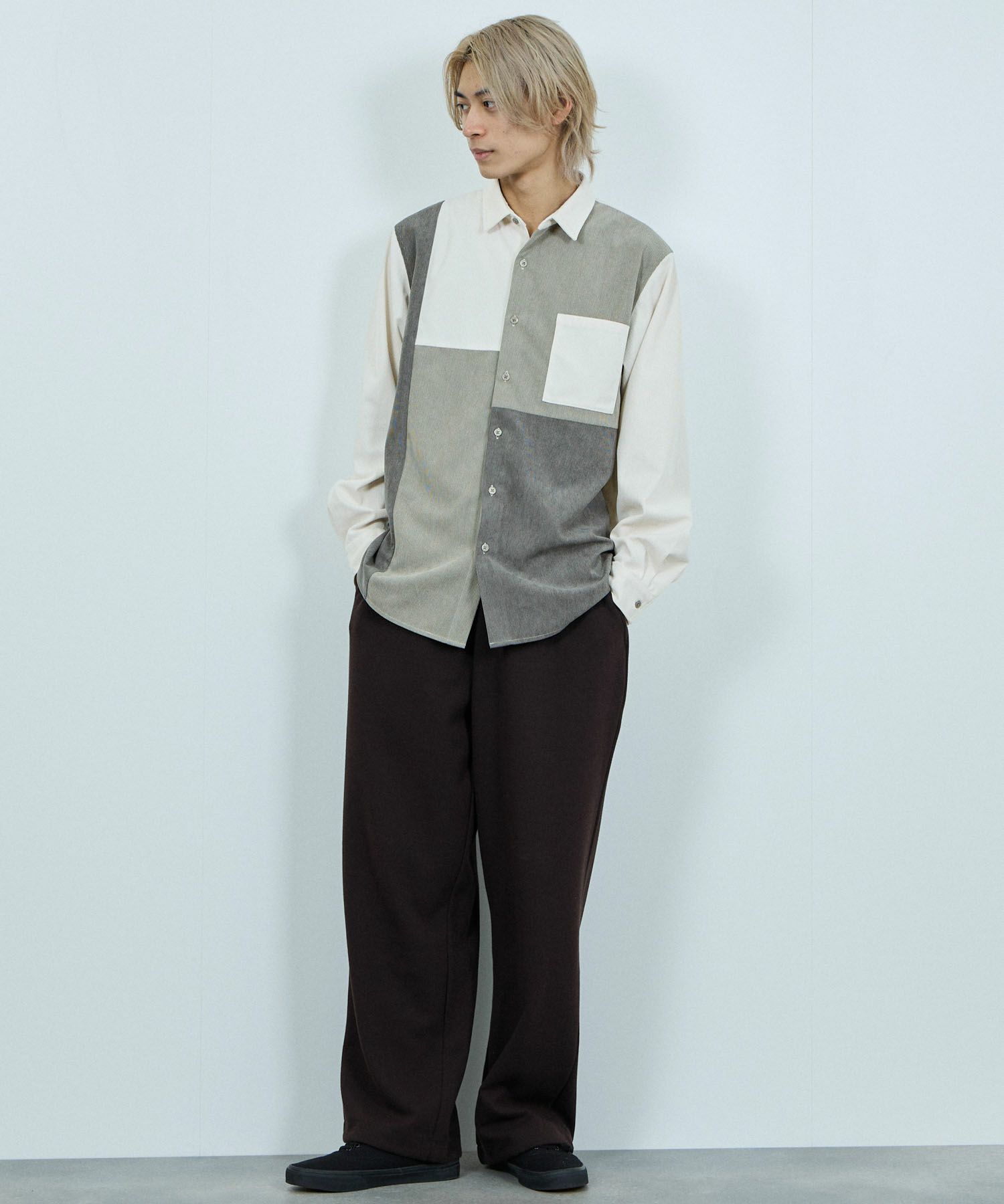 NAVY  コーデュロイ切替レギュラーカラーシャツ メンズ商品サムネイル-8