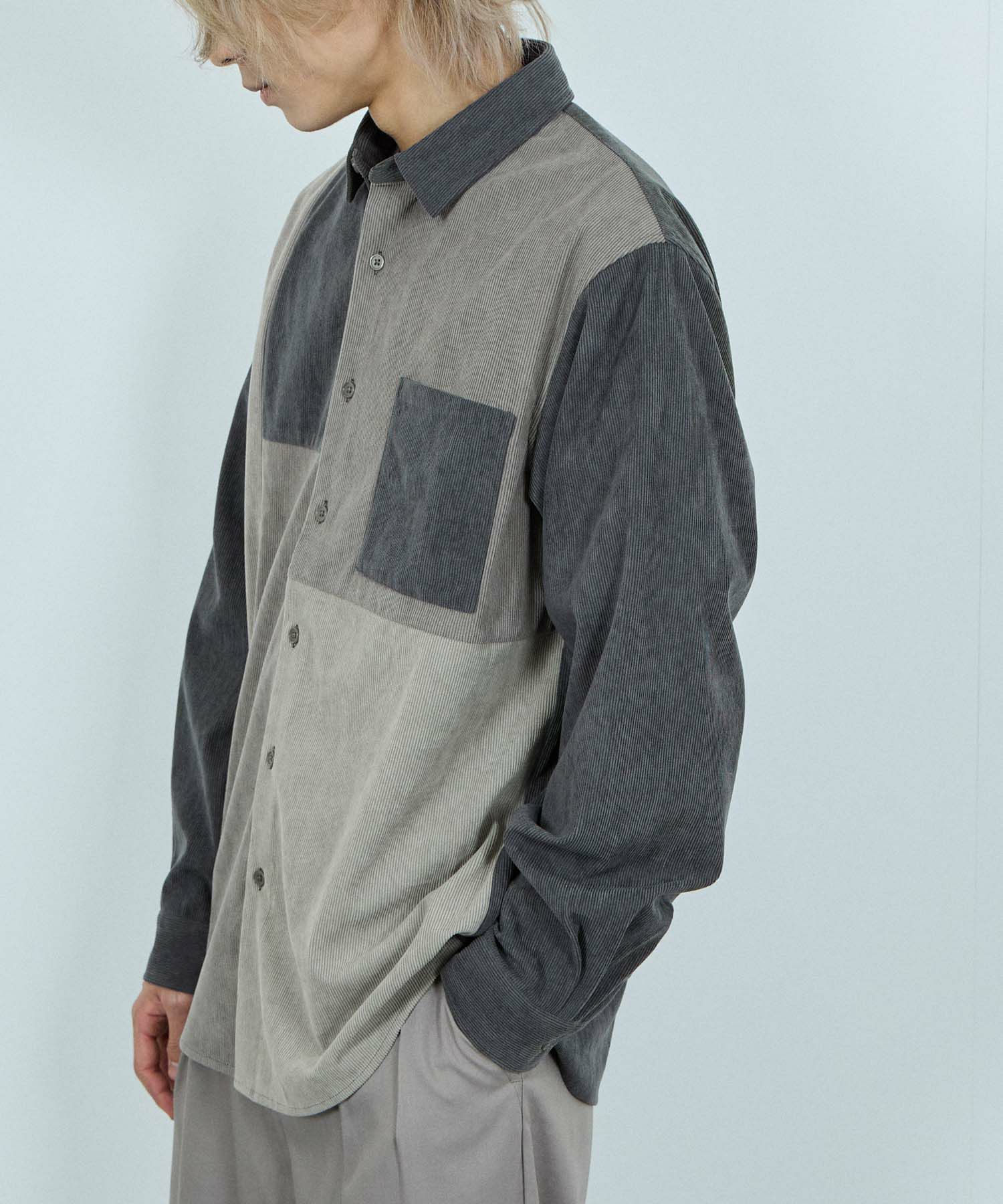 NAVY  コーデュロイ切替レギュラーカラーシャツ メンズ商品サムネイル-10