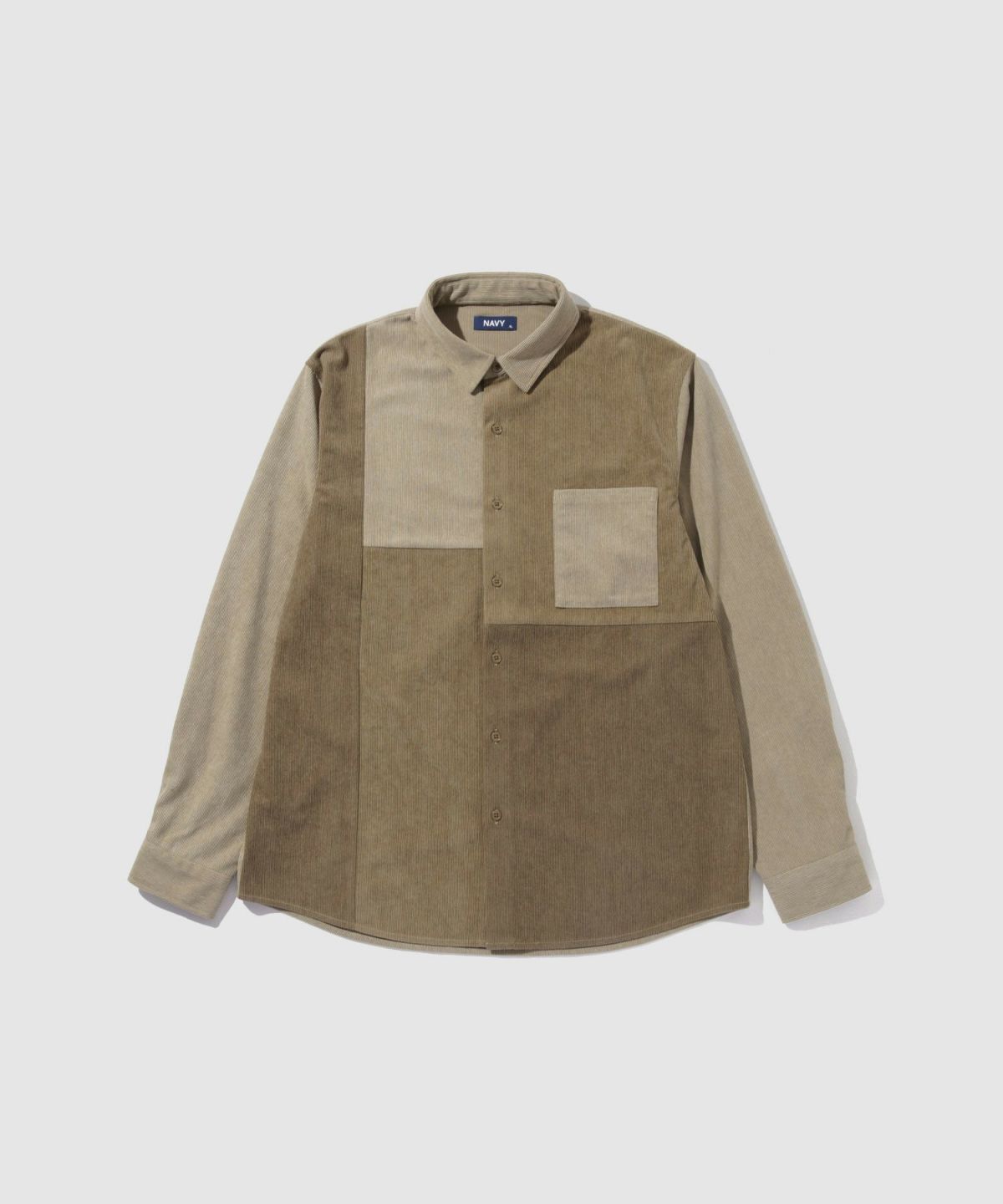 NAVY コーデュロイ切替レギュラーカラーシャツ メンズ