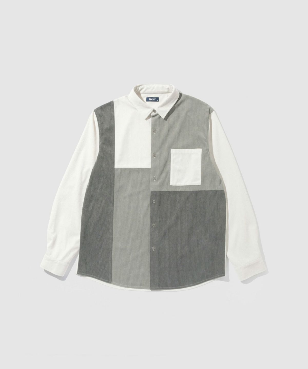 NAVY コーデュロイ切替レギュラーカラーシャツ メンズ