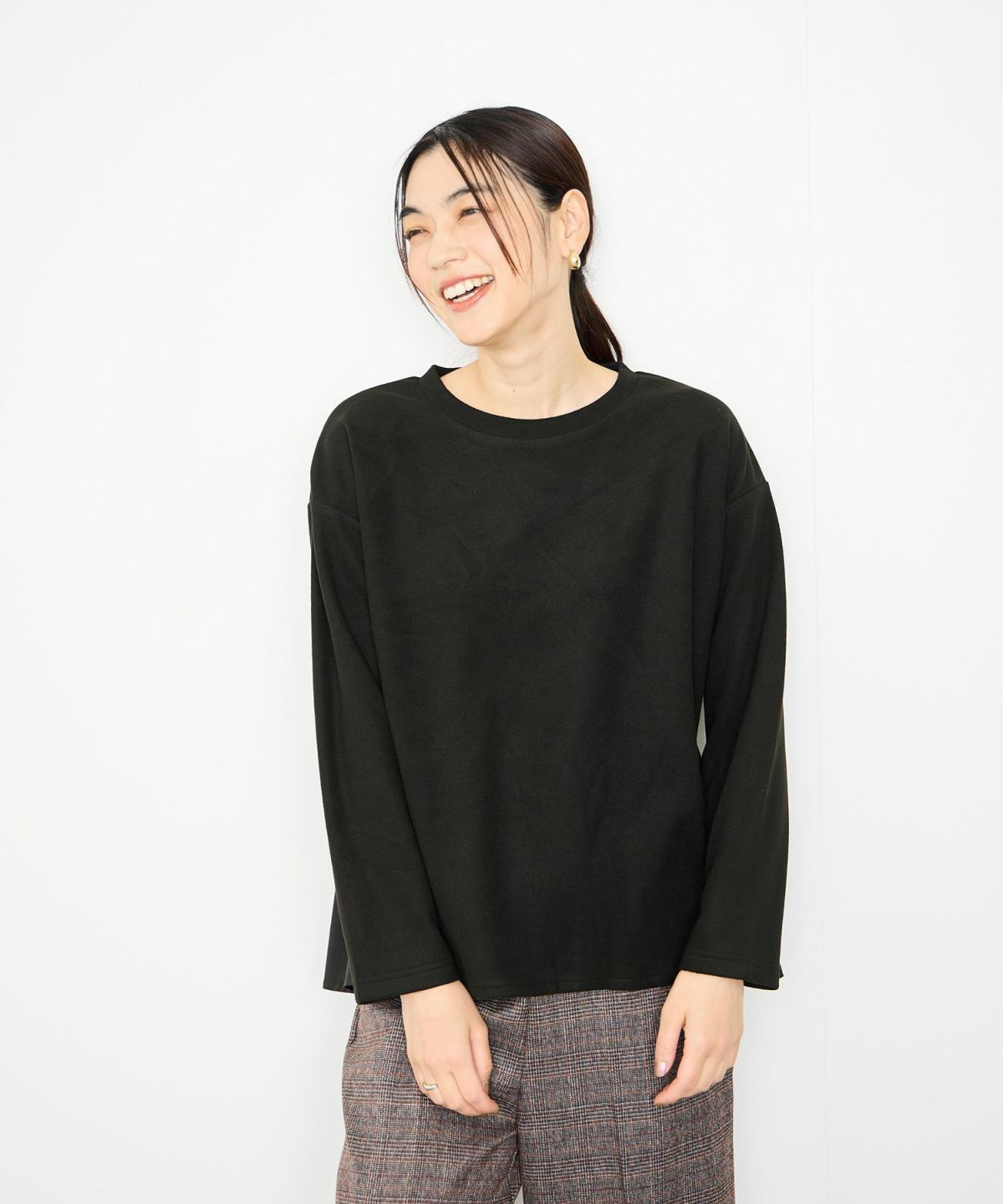  Idnes ドッキングペプラムプルオーバー レディース