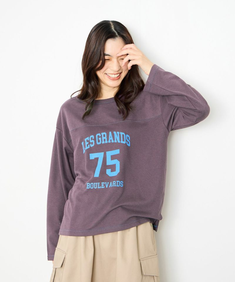 Idnes  2WAYフットボールロゴTシャツ レディース メール便 対応商品商品画像-1