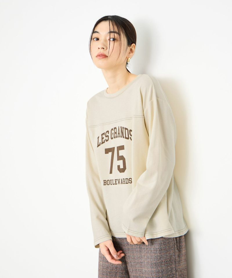 Idnes  2WAYフットボールロゴTシャツ レディース メール便 対応商品商品画像-2