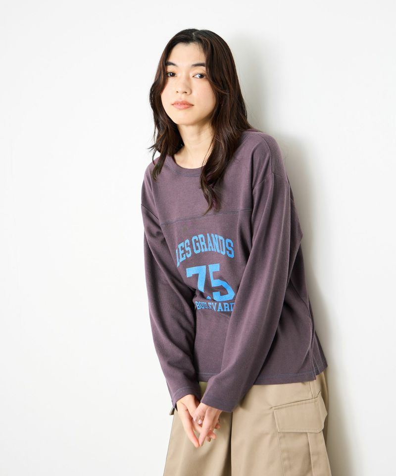 [値下げ]Idnes  2WAYフットボールロゴTシャツ レディース メール便 対応商品商品画像-4