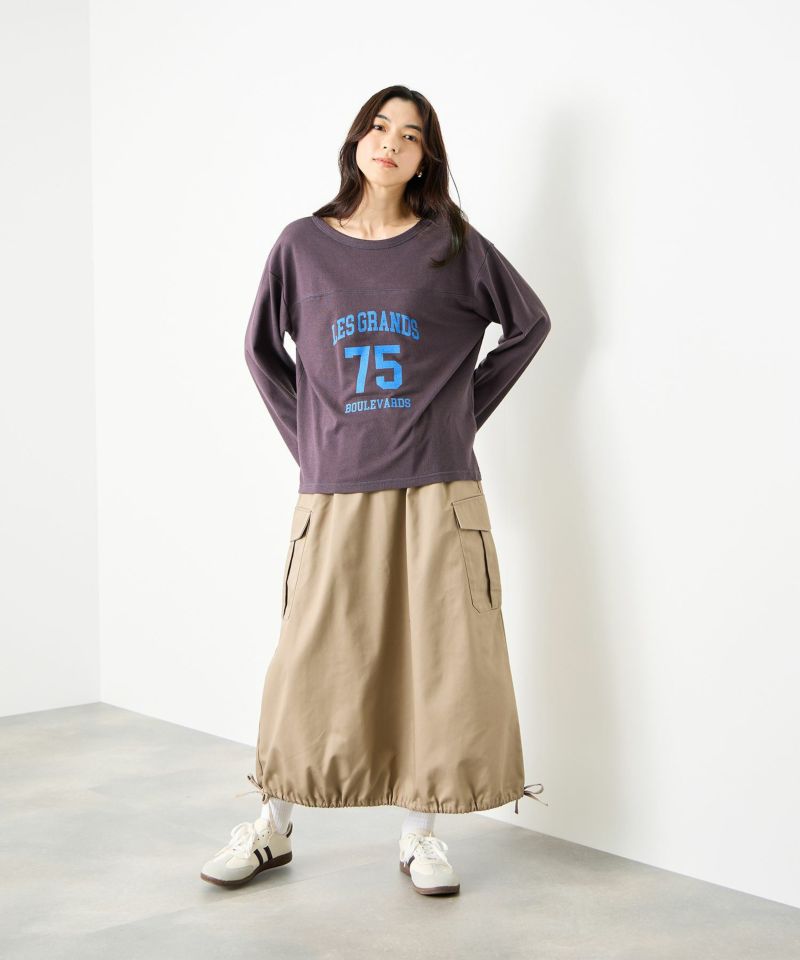 [値下げ]Idnes  2WAYフットボールロゴTシャツ レディース メール便 対応商品商品画像-5