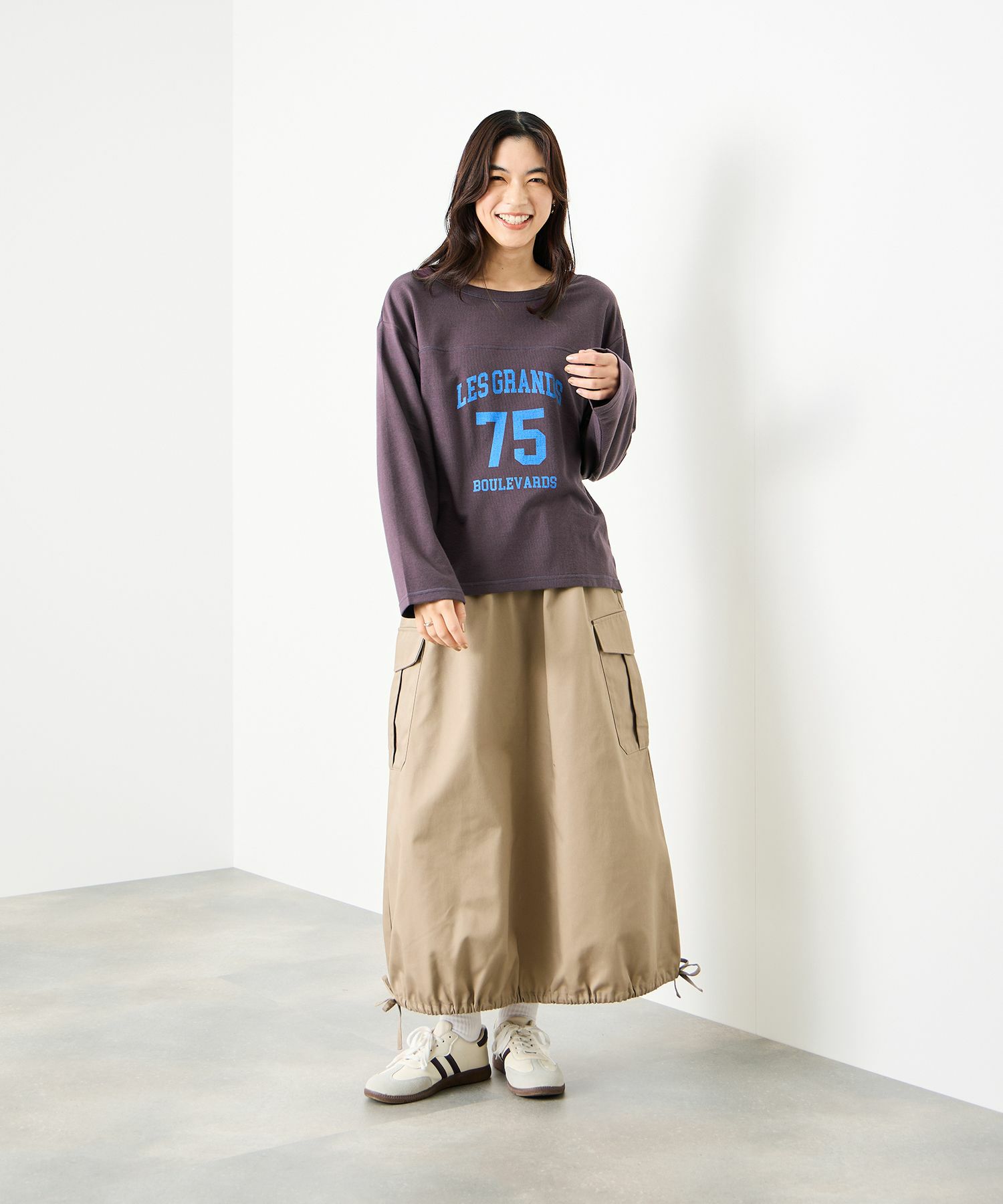 [値下げ]Idnes  2WAYフットボールロゴTシャツ レディース メール便 対応商品商品サムネイル-6
