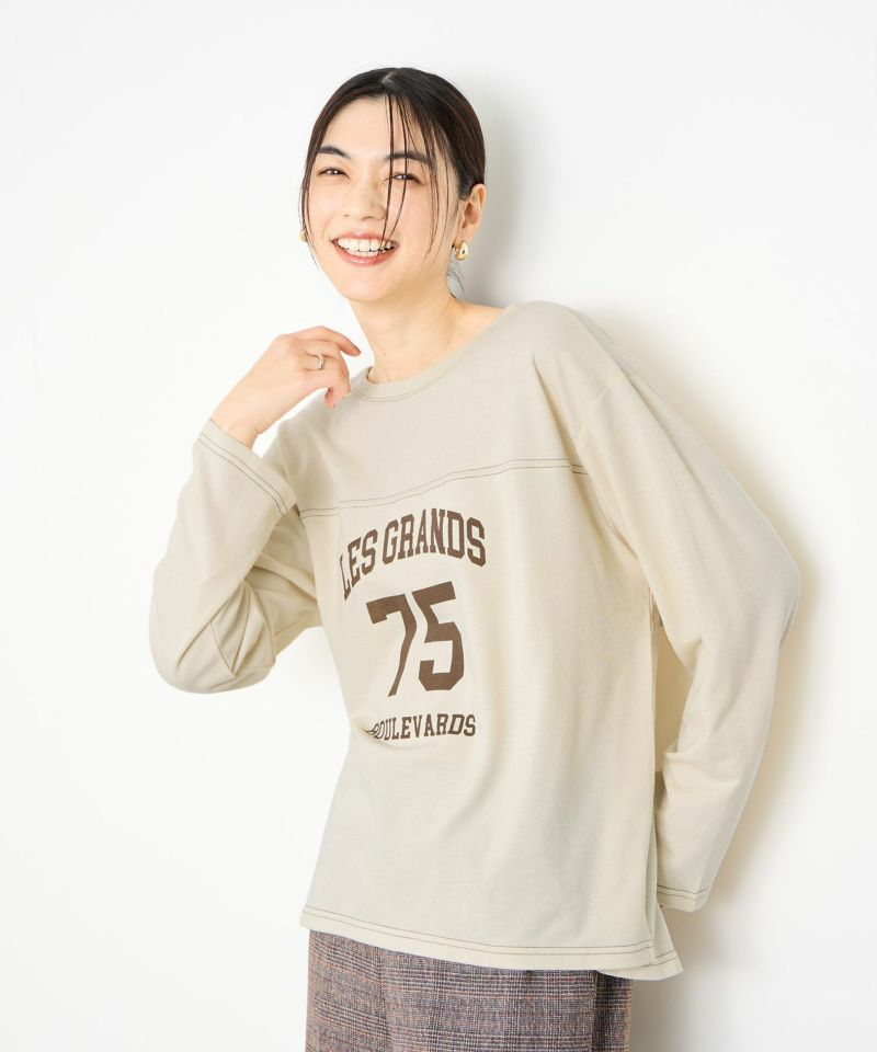 Idnes  2WAYフットボールロゴTシャツ レディース メール便 対応商品商品画像-7