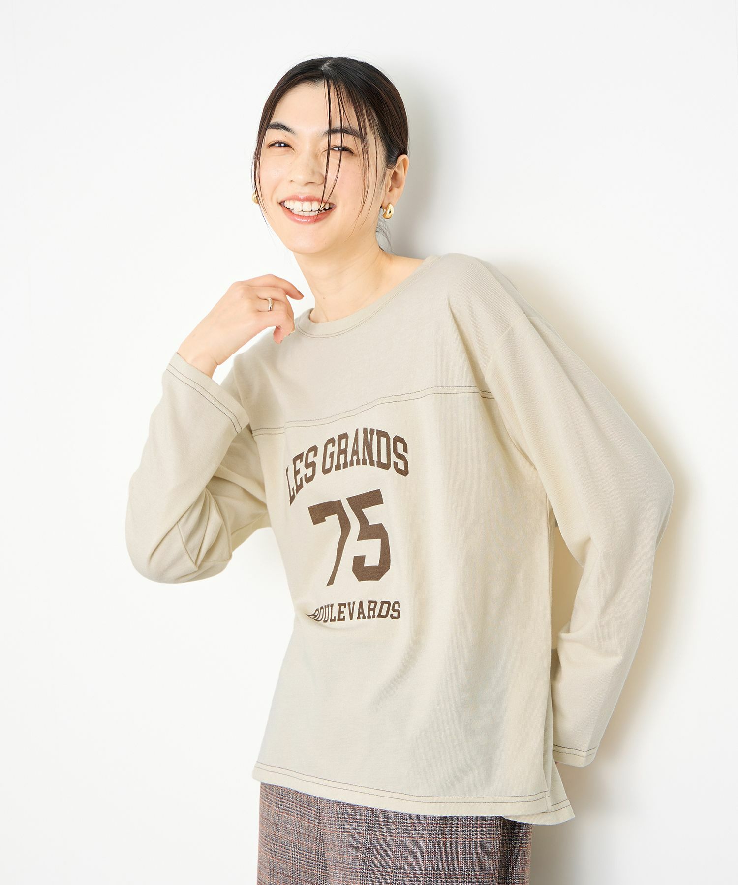 Idnes 2WAYフットボールロゴTシャツ レディース メール便 対応商品