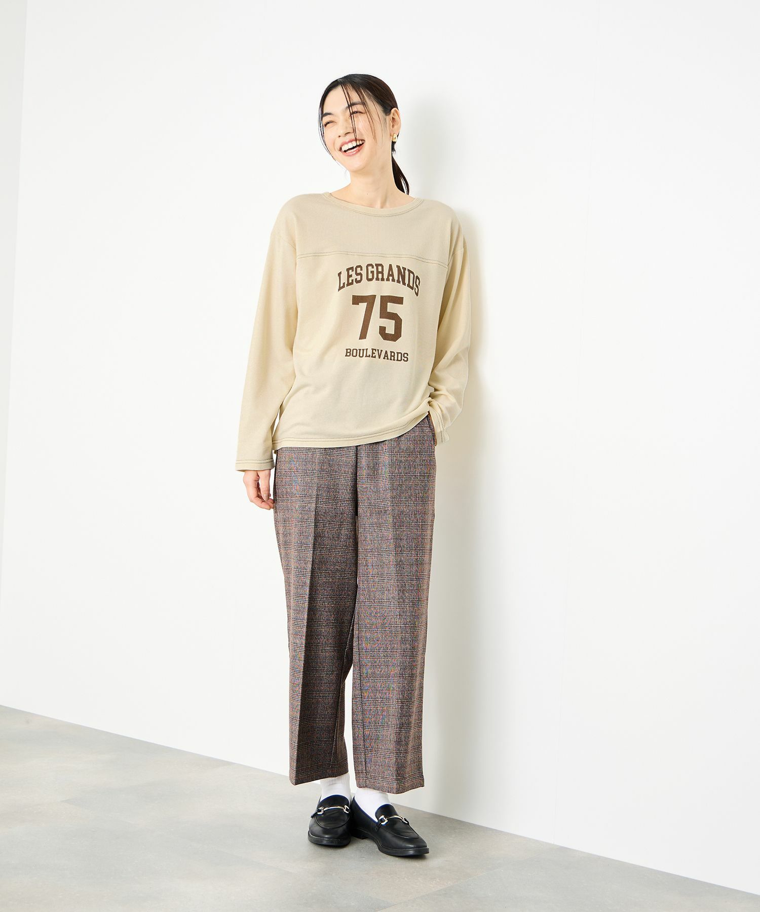Idnes  2WAYフットボールロゴTシャツ レディース メール便 対応商品商品画像-9