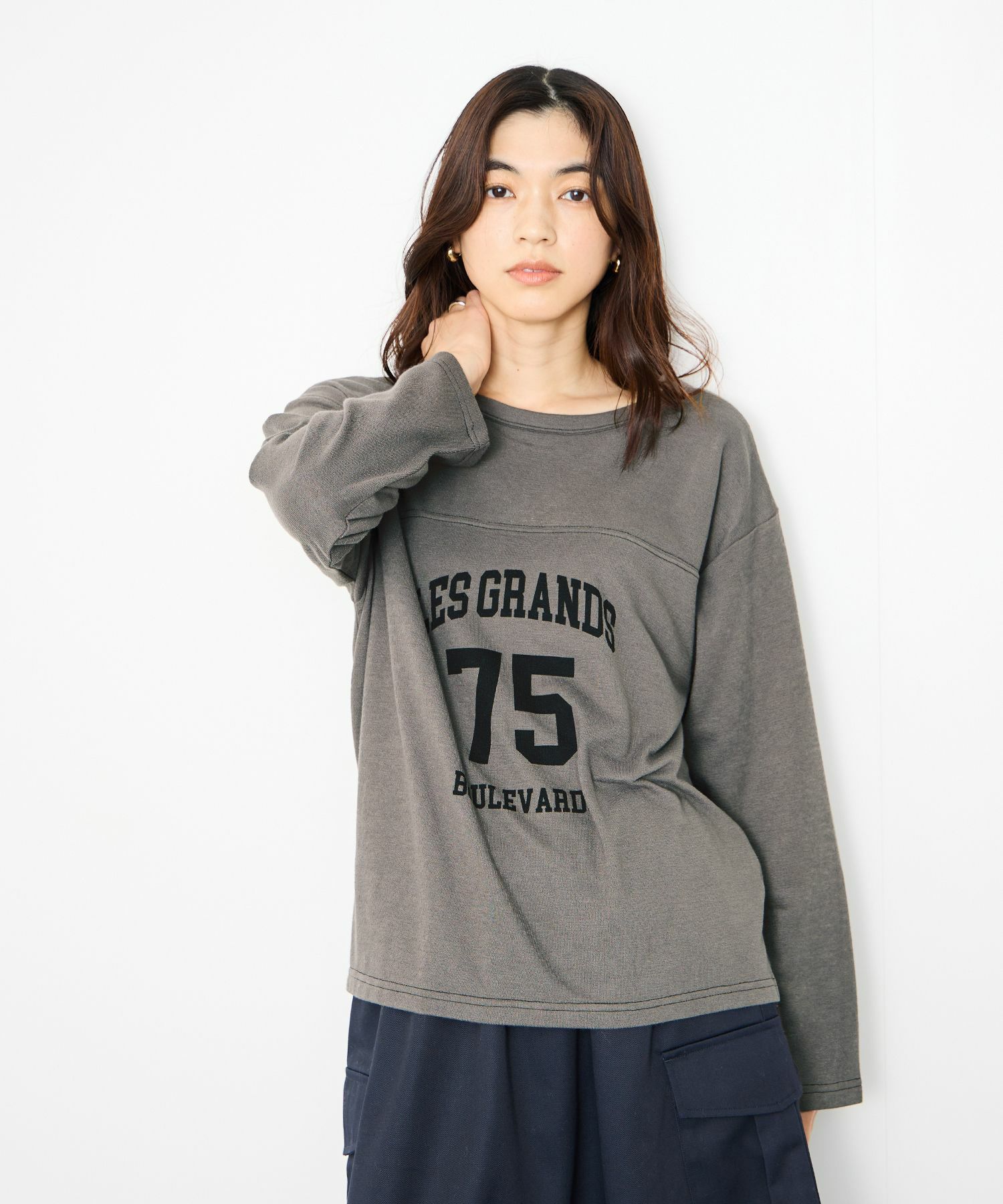 Idnes  2WAYフットボールロゴTシャツ レディース メール便 対応商品商品画像-10