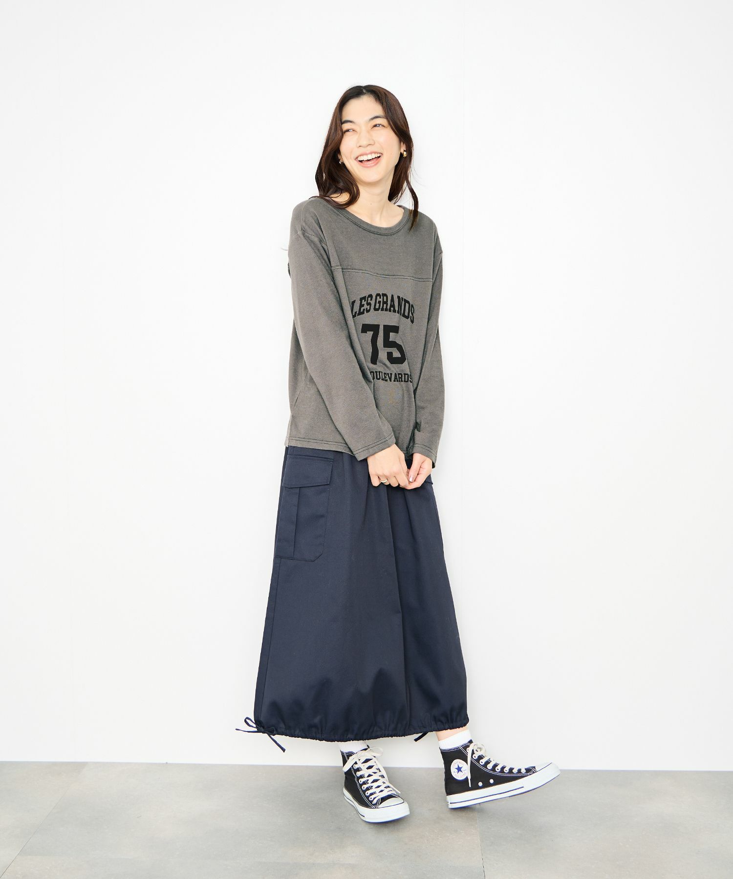 [値下げ]Idnes  2WAYフットボールロゴTシャツ レディース メール便 対応商品商品画像-16