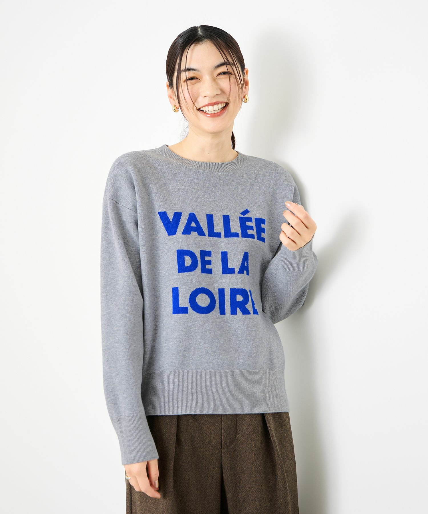 Idnes  ジャガードロゴニットプルオーバー レディース商品画像-1