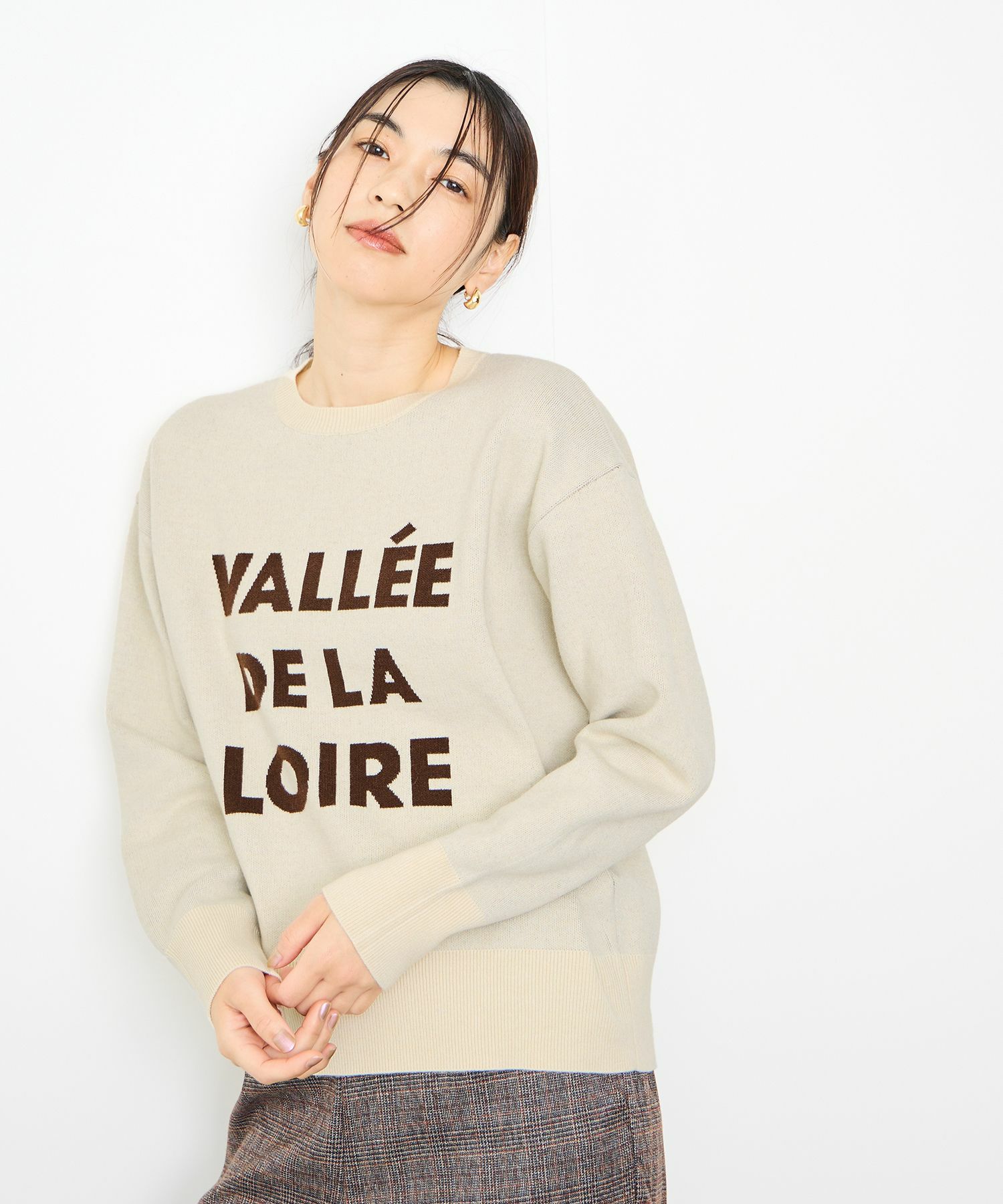 [さらに50%OFF]Idnes  ジャガードロゴニットプルオーバー レディース商品画像-2