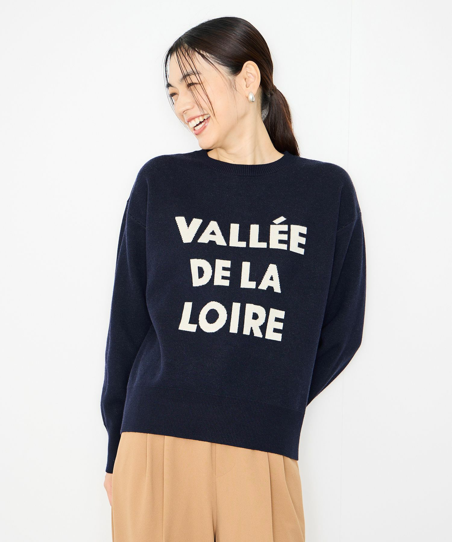 [さらに50%OFF]Idnes  ジャガードロゴニットプルオーバー レディース商品画像-3