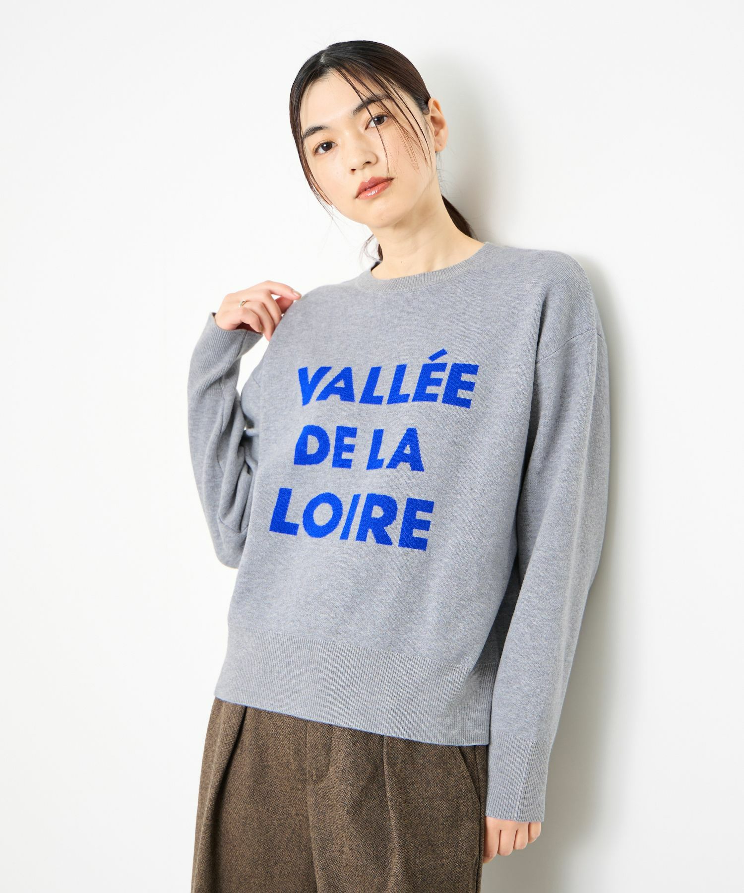 Idnes ジャガードロゴニットプルオーバー レディース