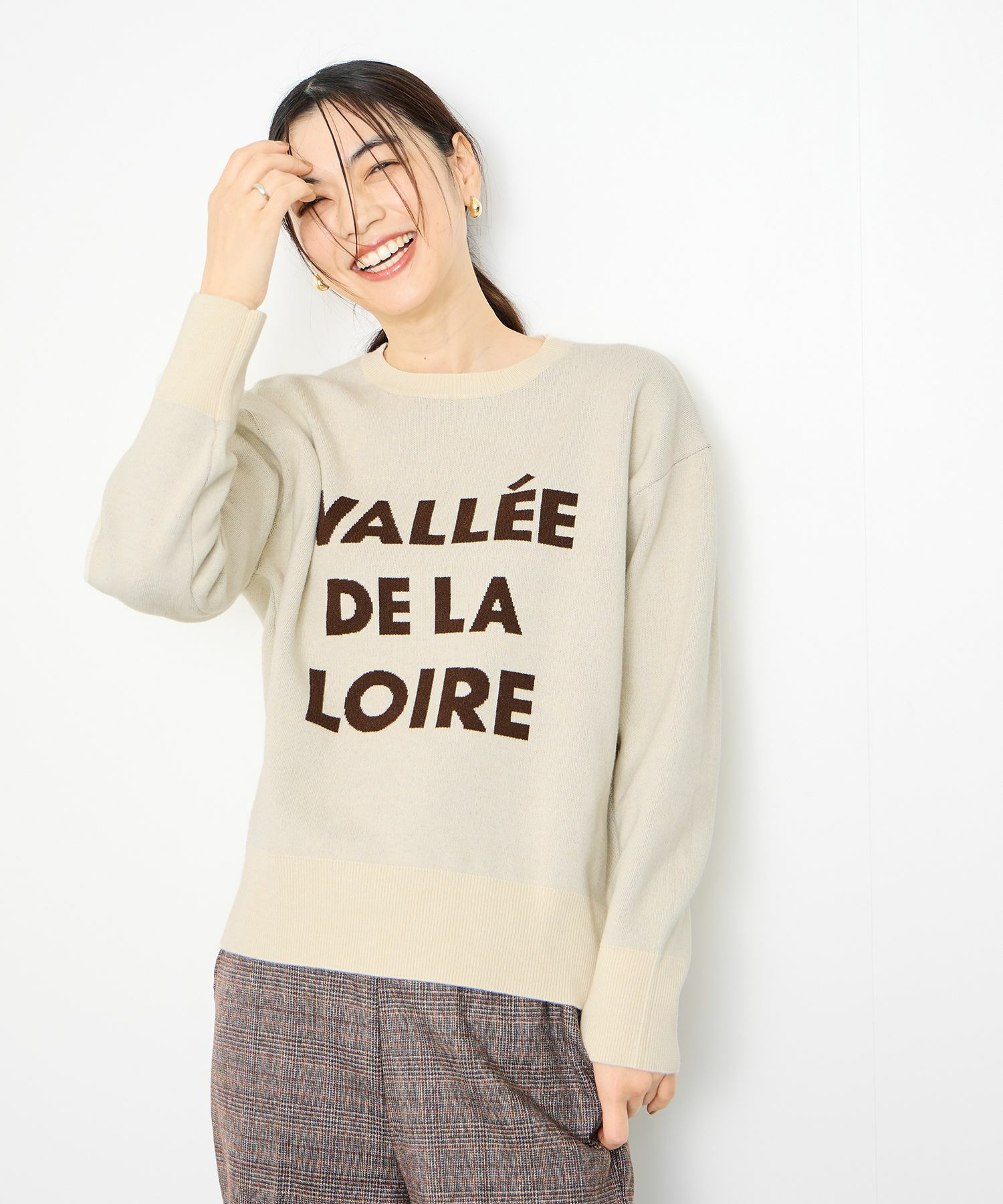 [さらに50%OFF]Idnes  ジャガードロゴニットプルオーバー レディース商品画像-9