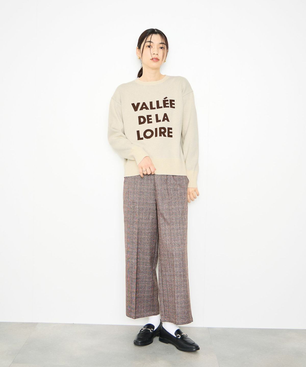 Idnes ジャガードロゴニットプルオーバー レディース