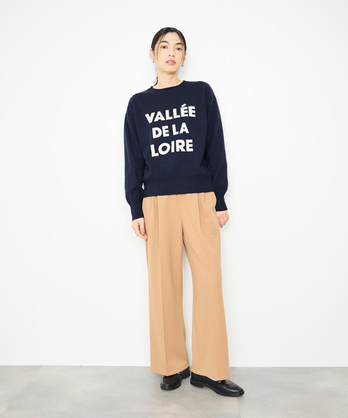 Idnes ジャガードロゴニットプルオーバー レディース