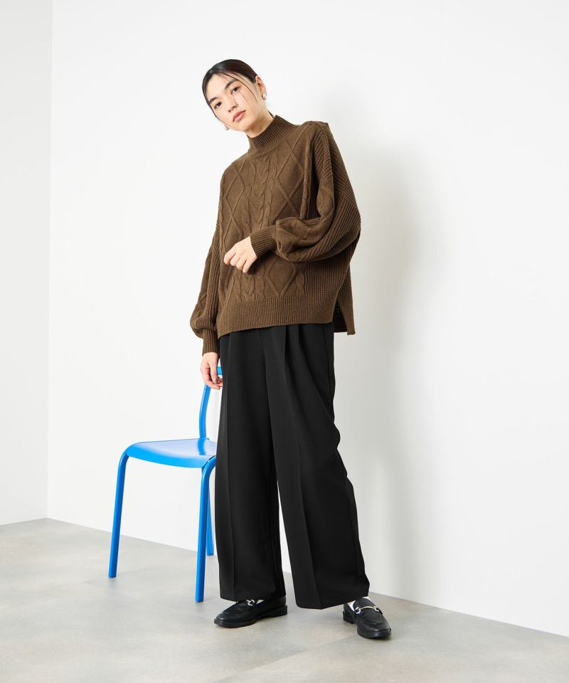 [値下げ]Idnes  ケーブルハイネックニット レディース商品画像-7