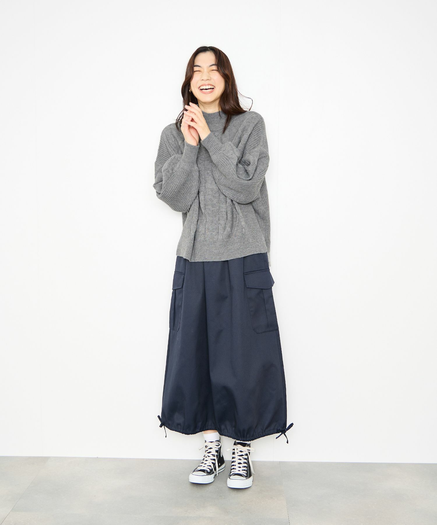 Idnes  ケーブルハイネックニット レディース商品画像-14