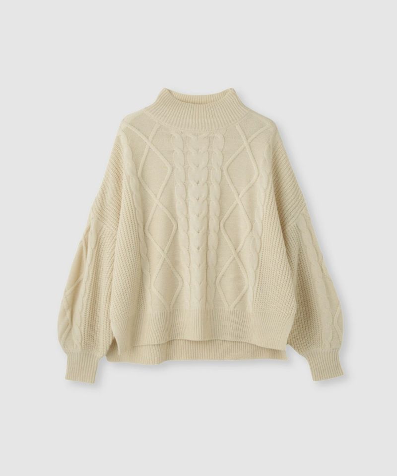 [値下げ]Idnes  ケーブルハイネックニット レディース商品画像-16