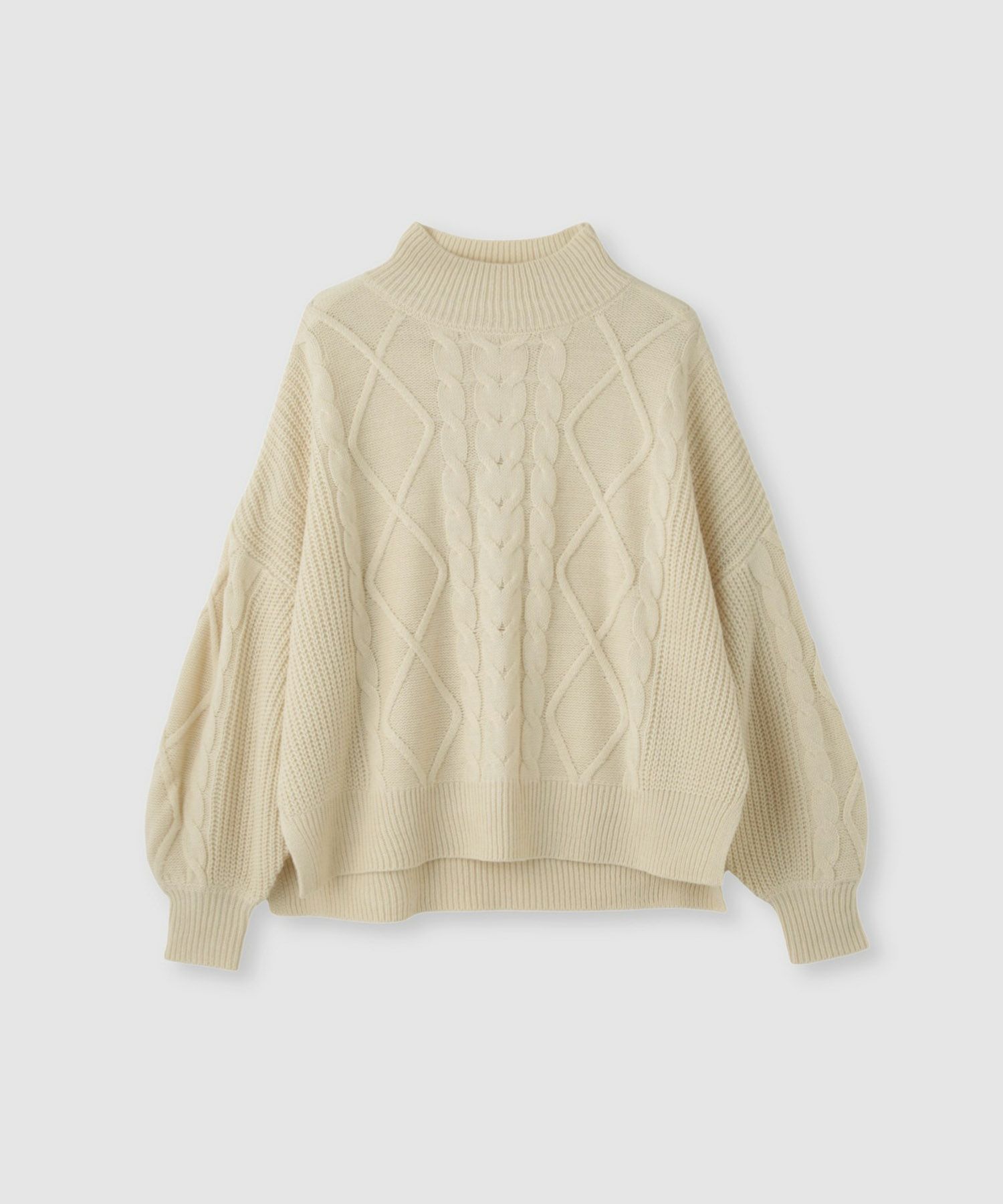 [さらに50%OFF]Idnes  ケーブルハイネックニット レディース商品画像-16