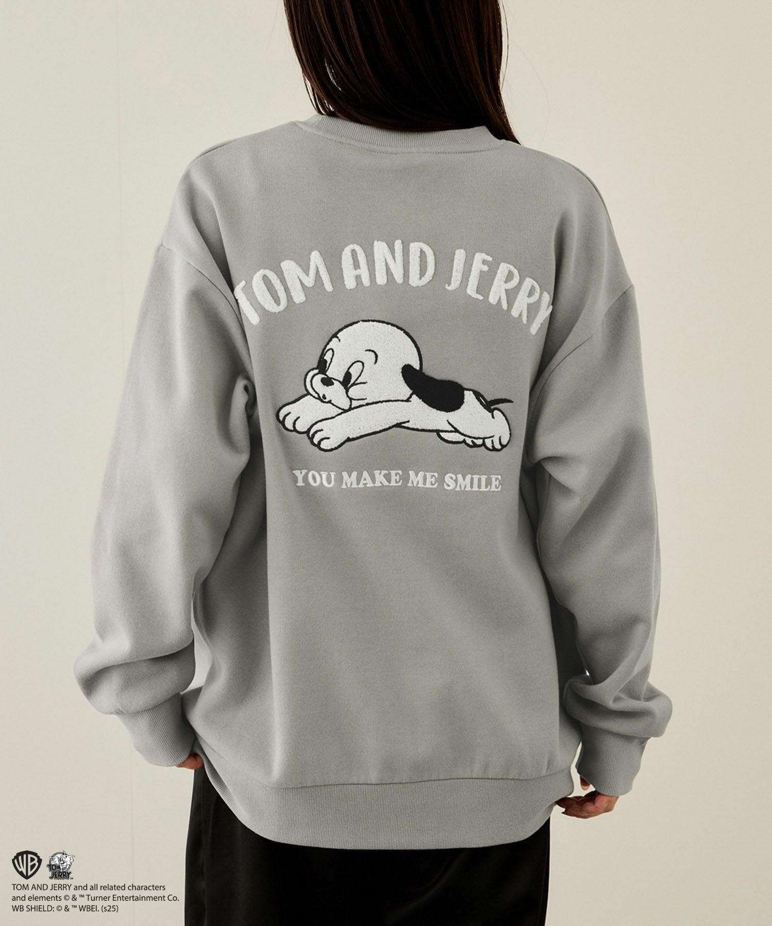Tom and Jerry 子犬サガラ刺繍トレーナー メンズ商品サムネイル-1