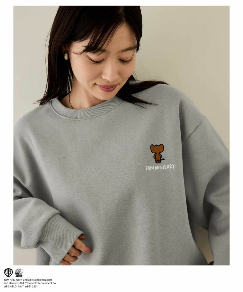 Tom and Jerry 子犬サガラ刺繍トレーナー メンズ